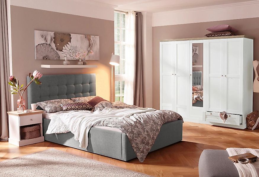 Home affaire Polsterbett "Hamar, Knopfsteppung im Kopfteil, bis 250 KG bela günstig online kaufen