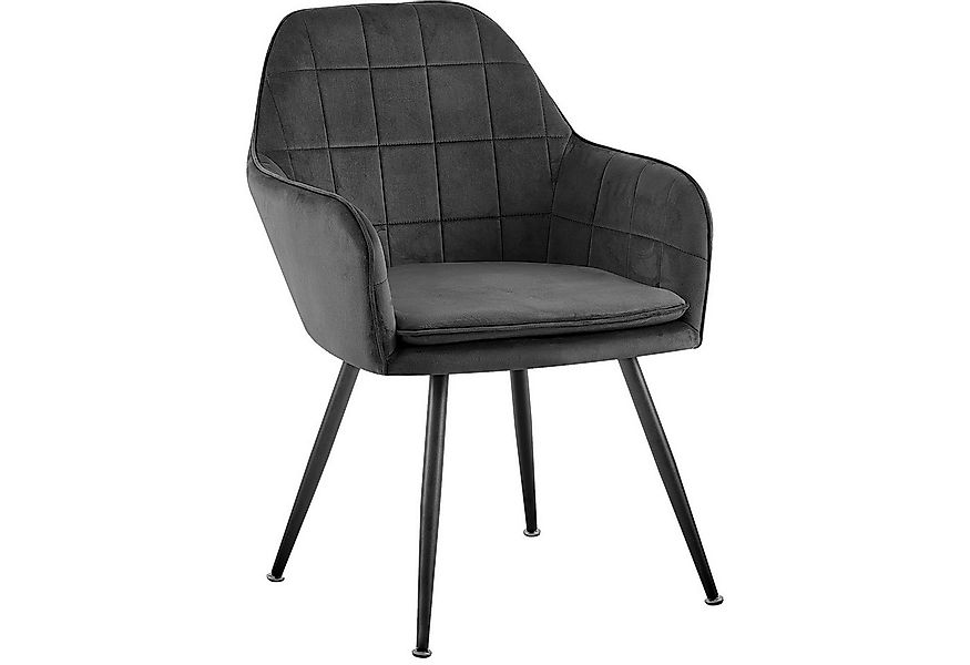 TRISENS Esszimmerstuhl (Stück, 1 St), Armlehnenstuhl mit abgestepptem Samtb günstig online kaufen