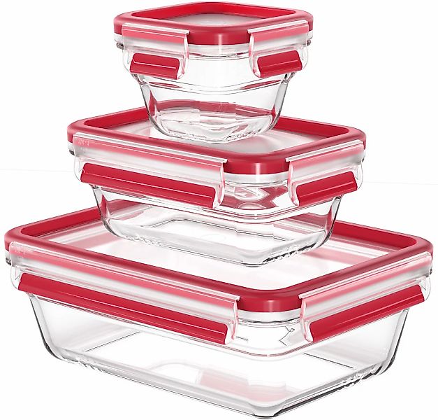Emsa Frischhaltedose "Clip & Close Glas" Set, 3 tlg. 0,18/0,45/1,3L, gefrie günstig online kaufen