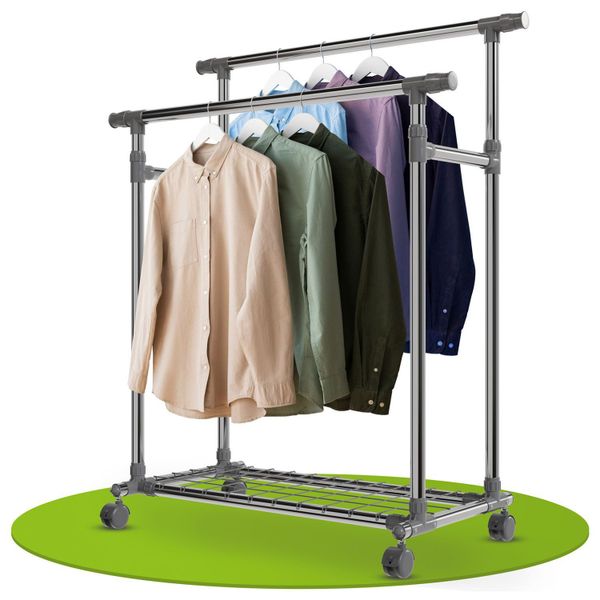 Juskys Kleiderständer, (Stangen stufenlos höhenverstellbar & günstig online kaufen