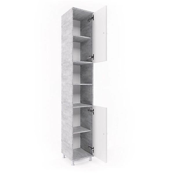 Vicco Hochschrank Fynn, Weiß/Beton, 30 x 190 cm (1-St) verstellbar günstig online kaufen