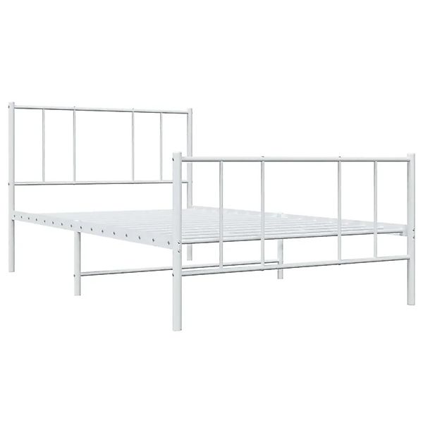 vidaXL Bettgestell mit Kopf- und Fußteil Metall Weiß 90x190 cm 352539 günstig online kaufen