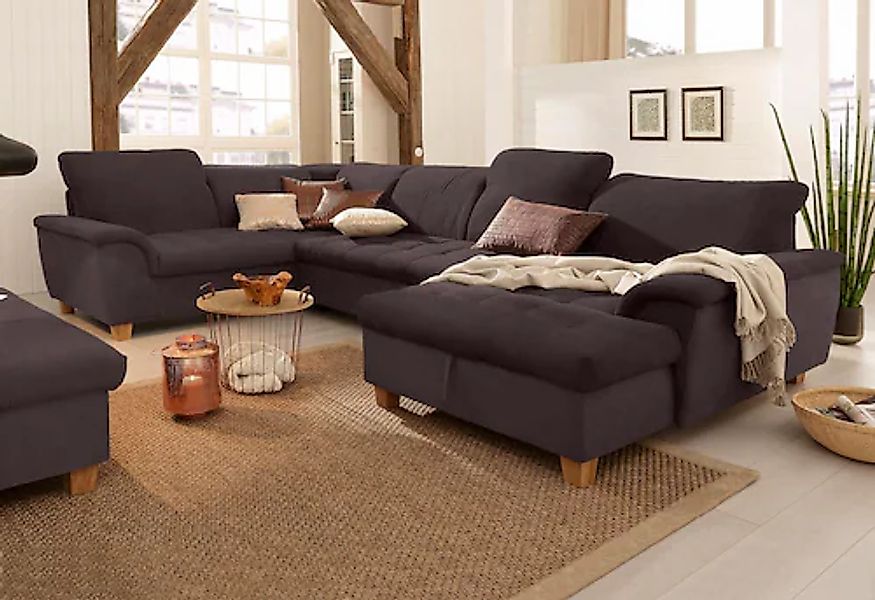 Home affaire Wohnlandschaft »Lyla U-Form« wahlweise mit Rückenfunktion und günstig online kaufen