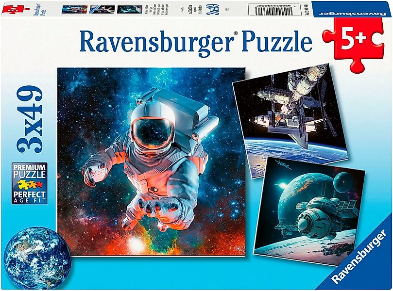 Ravensburger Puzzle Abenteuer Weltraum, 147 Puzzleteile, 3 x 49 Teile, Made günstig online kaufen