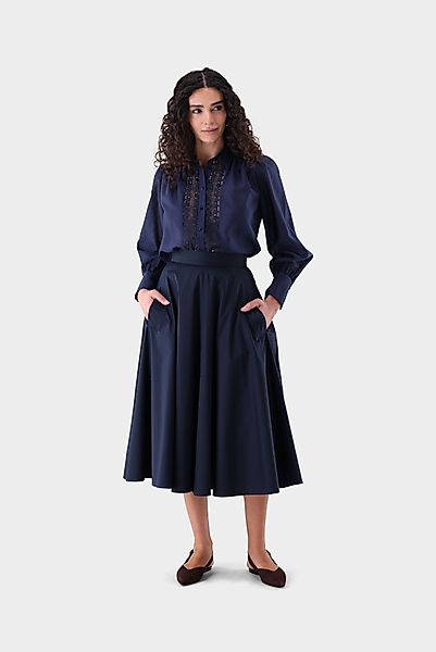 Hemdbluse mit Spitzeneinsätzen günstig online kaufen