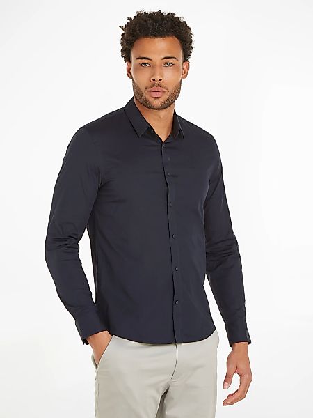Calvin Klein "SLIM FIT STRETCH POPLIN" mit Kentkragen günstig online kaufen