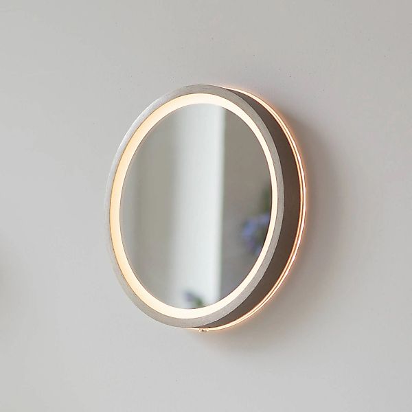 LED-Wandspiegel VIDRO, bronze, Ø 26 cm, Powerbank, Schalter günstig online kaufen