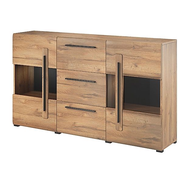 Lomadox Sideboard TURDA-83, Grandson Nb. modern mit Absetzungen in schwarz günstig online kaufen