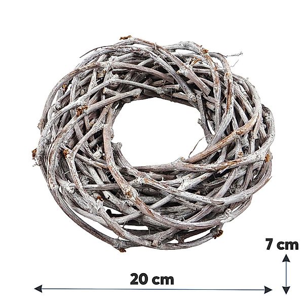 matches21 HOME & HOBBY Dekokranz Deko-Kranz Weinrebe weiß gekalkt 20 cm für günstig online kaufen