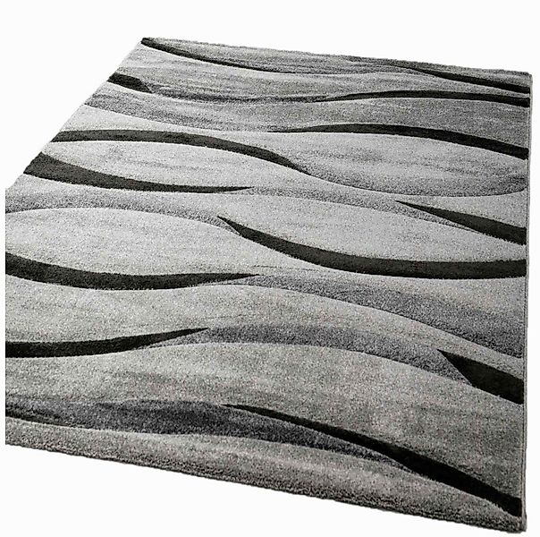 Vimoda Teppich Wohnzimmer hochwertiger Modern Wellenmuster, Rechteckig, Höh günstig online kaufen