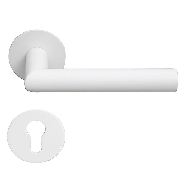 MeinTürgriff Drückergarnitur Toulouse Flachrosette Weiß Türdrücker PZ günstig online kaufen