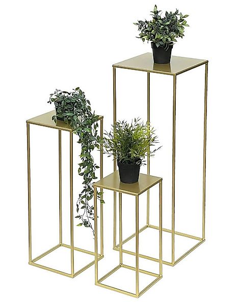DanDiBo Blumenhocker Metall Gold Eckig 3er Set Blumenhocker Beistelltisch günstig online kaufen