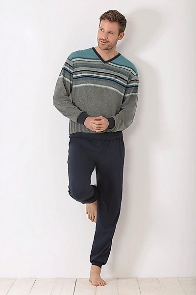 Hajo Schlafanzug Herren Schlafanzug mit Bündchen Klima-Light® Single Jersey günstig online kaufen