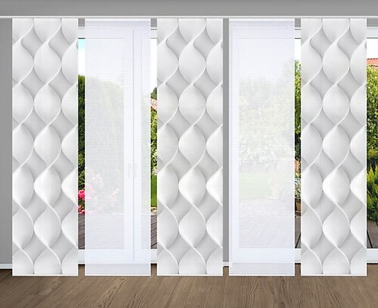 HOME in green Schiebegardine »LAMIRA« Paneelwagen 5 Stk. tlg. SET DIGITALDR günstig online kaufen