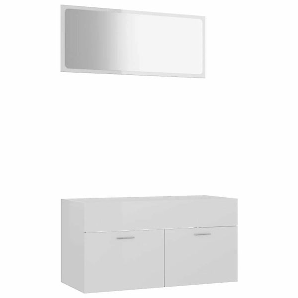 vidaXL 2-tlg. Badmöbel-Set Hochglanz-Weiß Holzwerkstoff Modell 4 günstig online kaufen