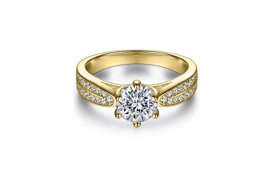 Runde Perlé Fingerring Funkelnder Moissanit Verlobungsring Damen 1Ct, 6,5mm günstig online kaufen