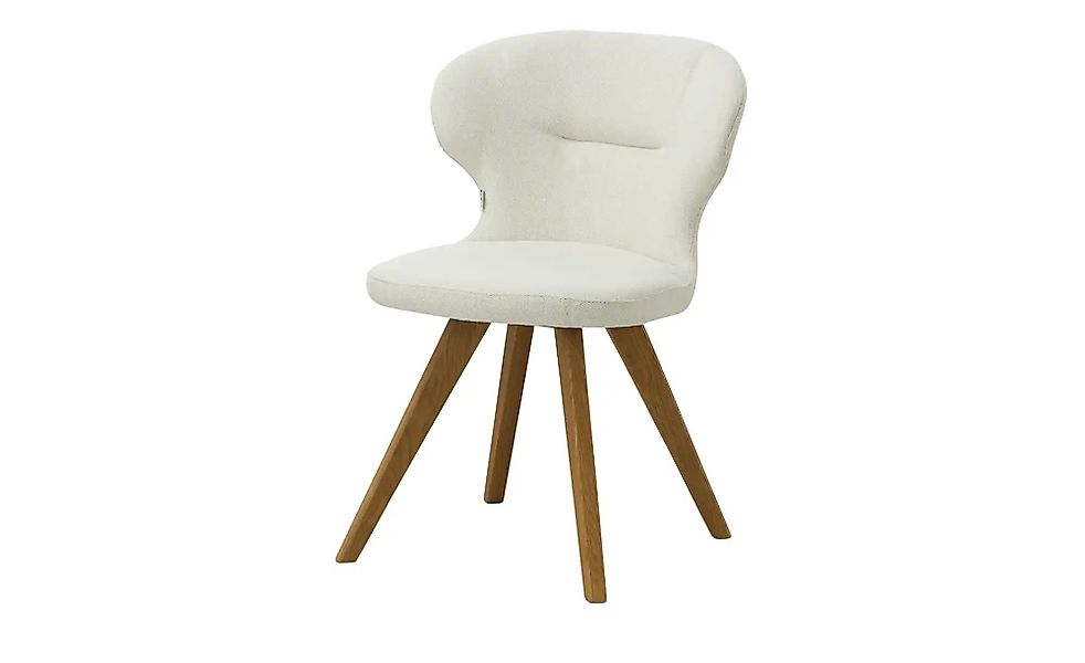 smart Polsterstuhl aus Eiche Massivholzgestell Haru ¦ creme ¦ Maße (cm): B: günstig online kaufen