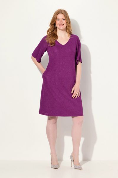Ulla Popken Cocktailkleid Midikleid A-Linie Glitter günstig online kaufen