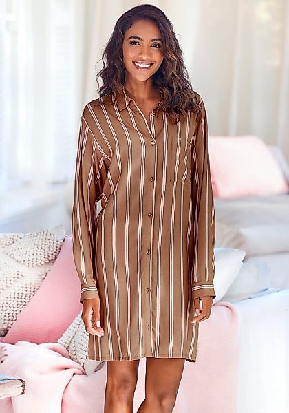 LASCANA Nachthemd 1-teilig, Brusttasche mit klassischem Hemdkragen günstig online kaufen