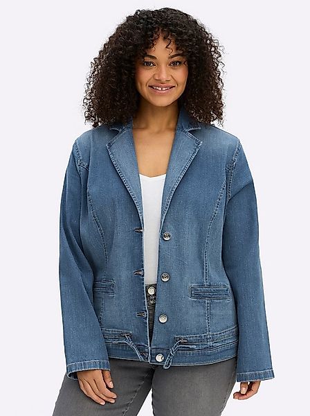 Sheego Blusenblazer Jeansblazer Langarm günstig online kaufen