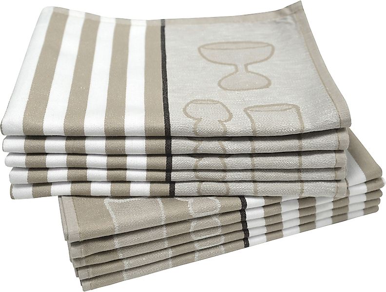 Dyckhoff Geschirrtuch Gläser / Halbleinen, (Set, günstig online kaufen