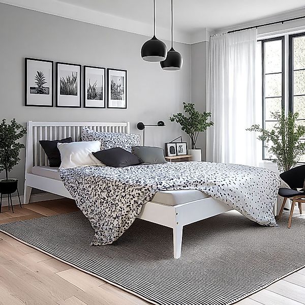 Homestyle4u Holzbett 140x200 Doppelbett Bettgestell Futonbett günstig online kaufen