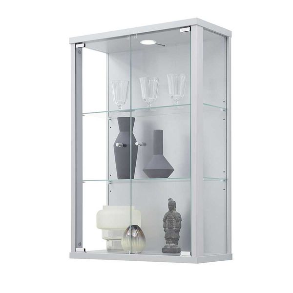Wandvitrine in Silberfarben Made in Germany günstig online kaufen