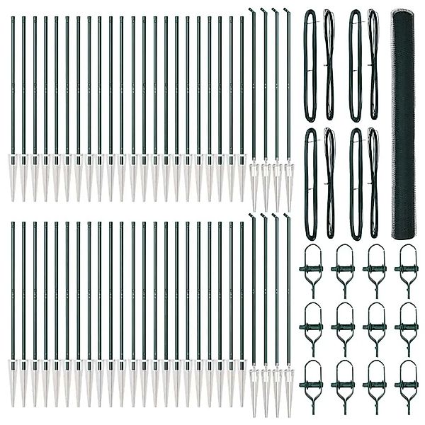 vidaXL Zaunpfosten Grün 100 x 1,6 m 25 mm Maschennetz Stahl und PVC 3353180 günstig online kaufen