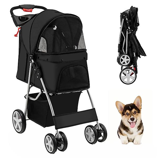 KOMFOTTEU Hundebuggy Fahrradhundeanhänger klappbar, mit Korb günstig online kaufen