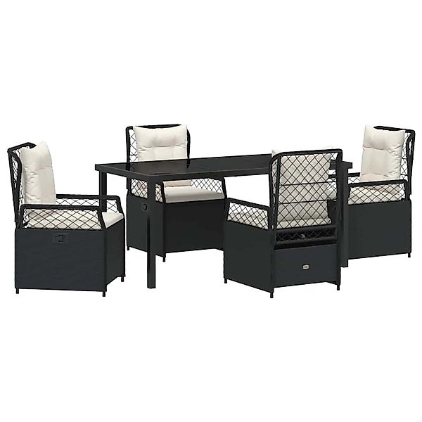 vidaXL Garten Essgruppe 5-Tlg Schwarz Poly Rattan 3380984 günstig online kaufen