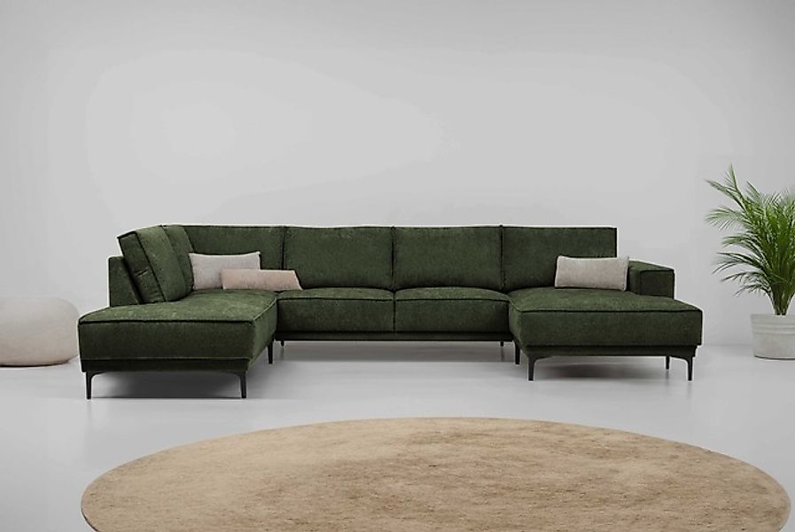 OTTO home Wohnlandschaft »XXL Sofa Oland, Struktur, Flachgewebe, Luxus-Micr günstig online kaufen