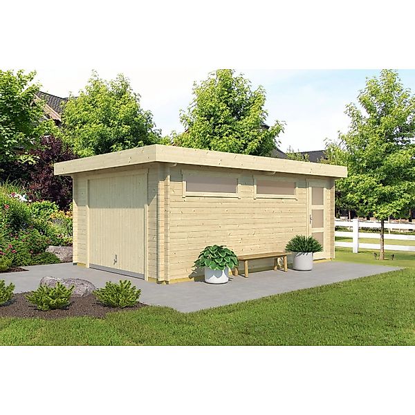 Lasita Garage Canberra Set mit Schwingtor 360 cm x 540 cm Natur/Unbehandelt günstig online kaufen