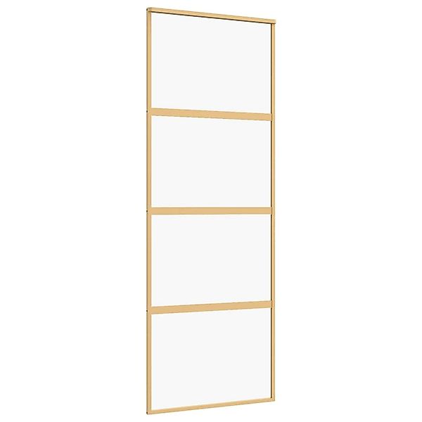 vidaXL Schiebetür Golden 76x205 cm ESG-Klarglas und Aluminium 155178 günstig online kaufen