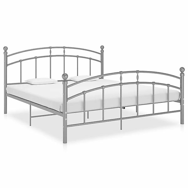 Bettgestell Grau Metall 200x200 Cm günstig online kaufen