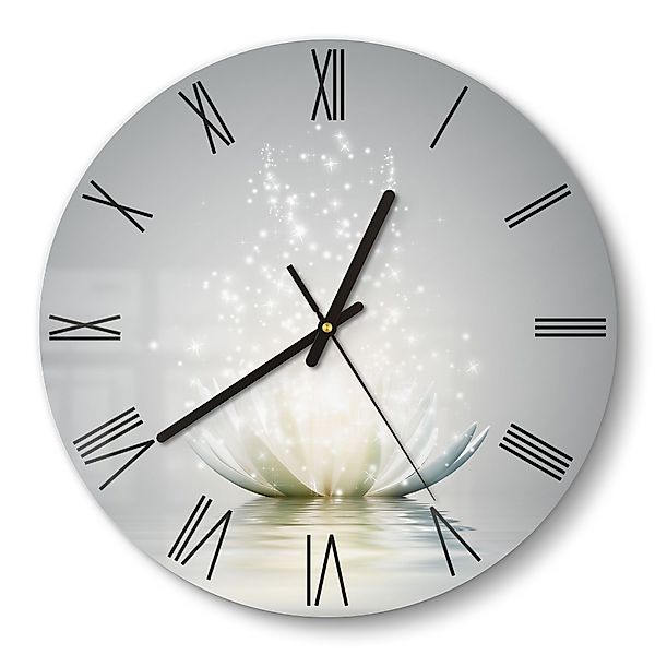 DEQORI Wanduhr 'Funkelnde Lotusblüte' (Glas Glasuhr günstig online kaufen