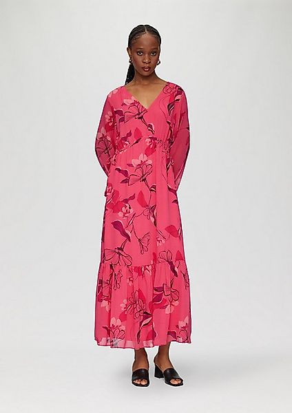 s.Oliver Maxikleid Kleid Langes Chiffonkleid mit Smok-Details günstig online kaufen