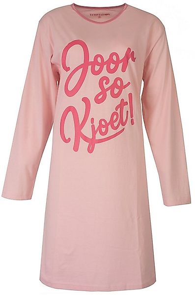 TEMPTATION Nachthemd Damen Schlafshirt mit langem Arm (1-tlg) Baumwolle günstig online kaufen