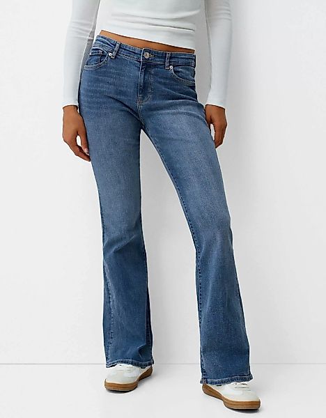 Bershka Jeans-Schlaghose Damen 36 Ausgewaschenes Blau günstig online kaufen