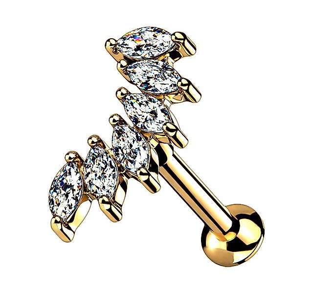 Taffstyle Piercing-Set Tragus Labret Piercing Stecker Kristall Marquise Sch günstig online kaufen