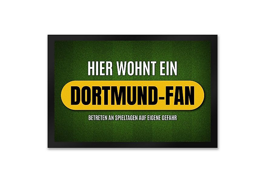 speecheese Fußmatte Hier wohnt ein Dortmund Fan Fußmatte XXL mit Rasen Moti günstig online kaufen