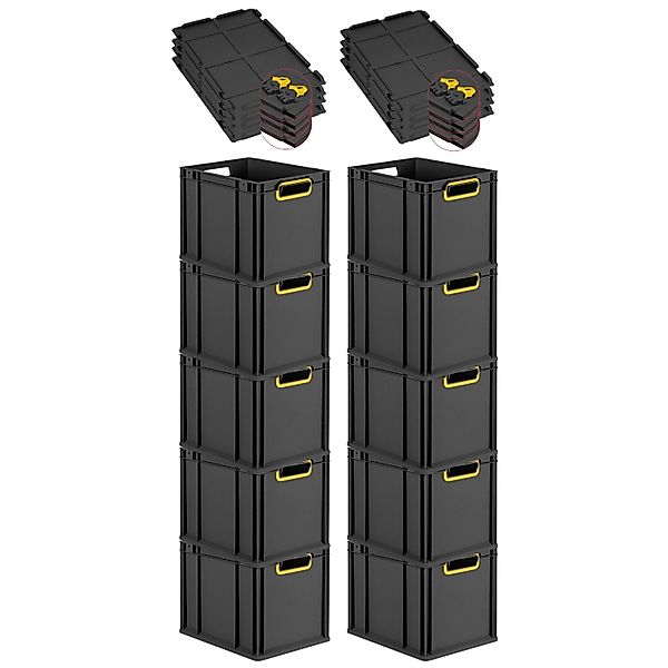 PROREGAL SuperSparSet 10x Eurobox Nextgen Color Mit Scharnierdeckel HxBxT 3 günstig online kaufen