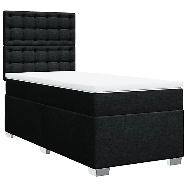 vidaXL Boxspringbett mit Matratze Schwarz 80x200 cm Stoff 3290331 günstig online kaufen