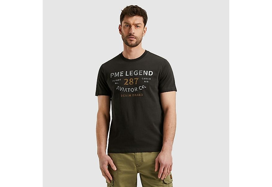 PME LEGEND T-Shirt Short sleeve r-neck open end jersey mit Logo-Print günstig online kaufen