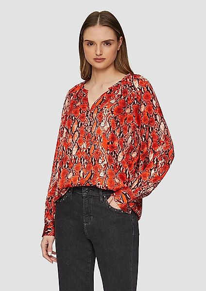 s.Oliver Langarmbluse Bluse Satinbluse im Relaxed Fit günstig online kaufen