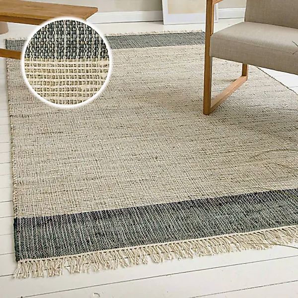 my home Teppich »Bennii«, rechteckig, 4 mm Höhe, 80% Jute, handgewebt, mit günstig online kaufen