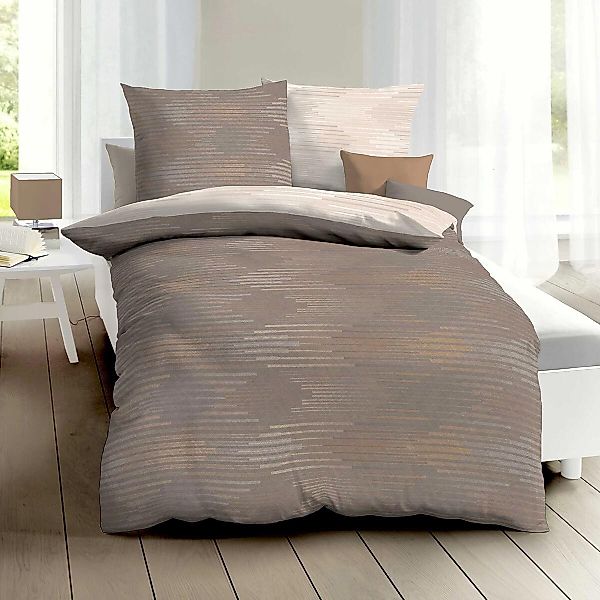 TRAUMSCHLAF Bettwäsche Ikat, Biber, 3 teilig, günstig online kaufen