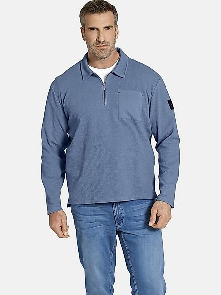 Charles Colby Sweatshirt EARL VASS weich mit Zipper am Kragen günstig online kaufen