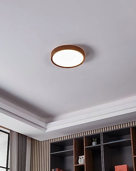 EGLO Deckenleuchte MUSURITA Deckenlampe, Wohnzimmerlampe, Holz-Optik, günstig online kaufen