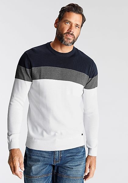 H.I.S Rundhalspullover neue Farben! Colorblocking, in günstig online kaufen