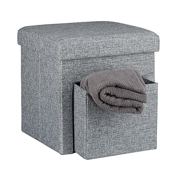 relaxdays Sitzhocker Faltbarer Sitzhocker Leinen mit günstig online kaufen